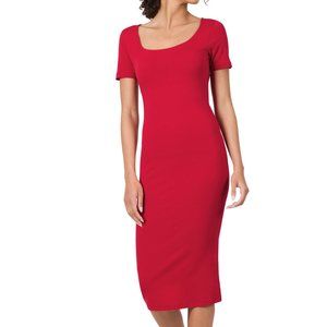 Classic Square Neck Midi Dress